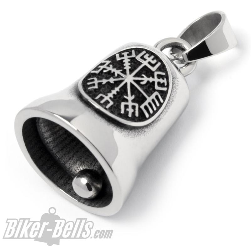 Vegvisir Biker-Bell Stainless Steel Viking Runic Compass Ride Bell Motorcycle Bell